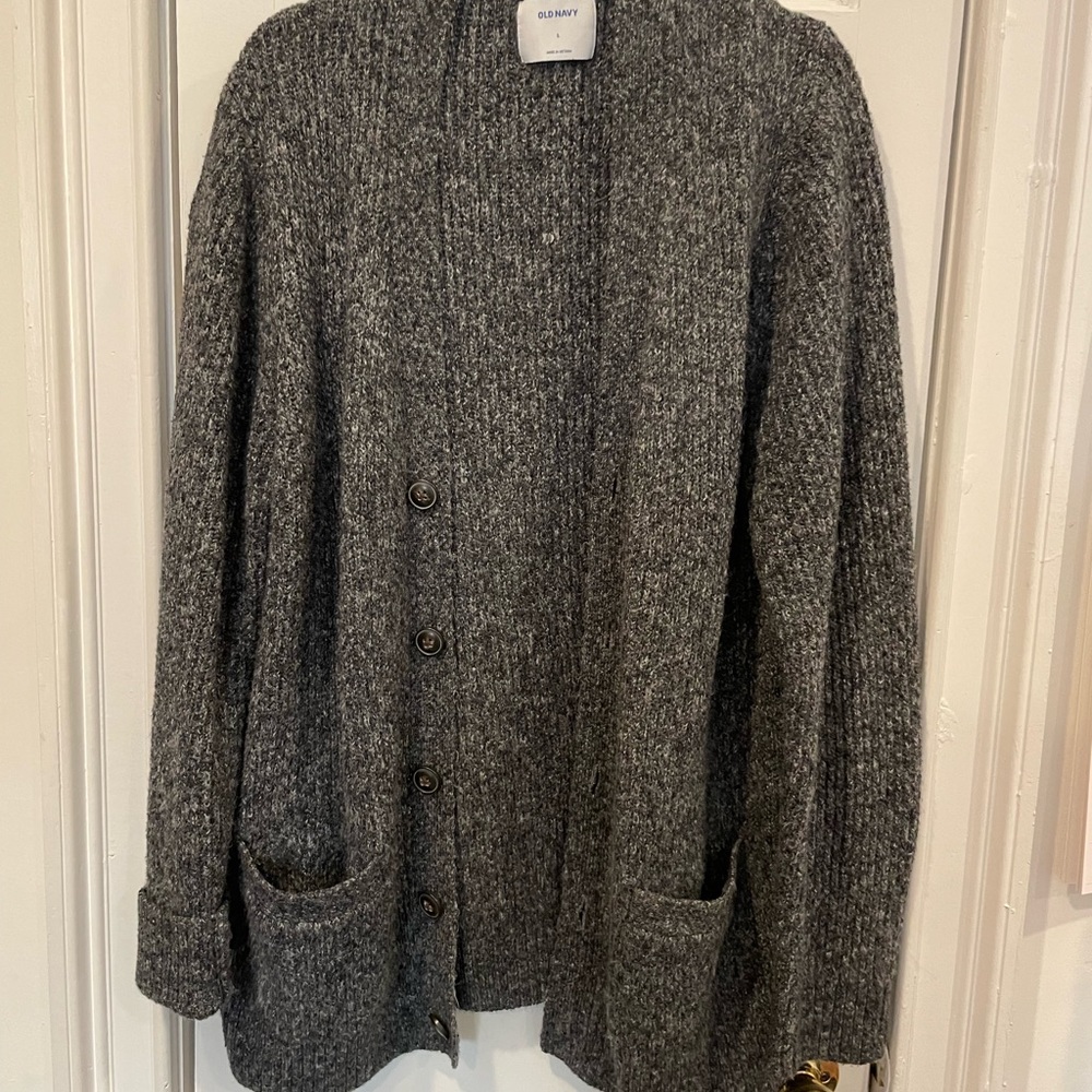 Oversized Old Navy Grey Button Cardigan L